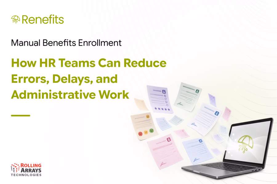 HR team managing manual employee benefits enrollment and correcting errors